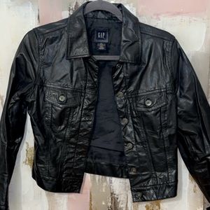 Vintage GAP Genuine Leather Denim Moto Inspired Jacket